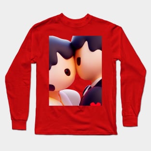 Romantic Anime Couple Kissing Long Sleeve T-Shirt